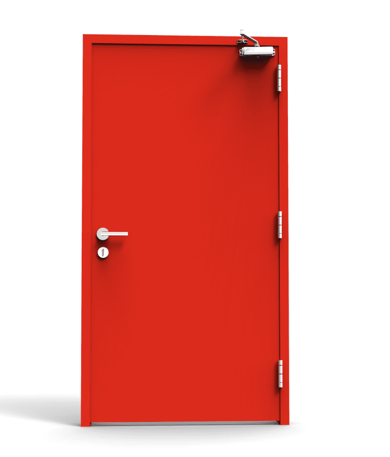 (Without vision panel) single leaf fire rated metal door