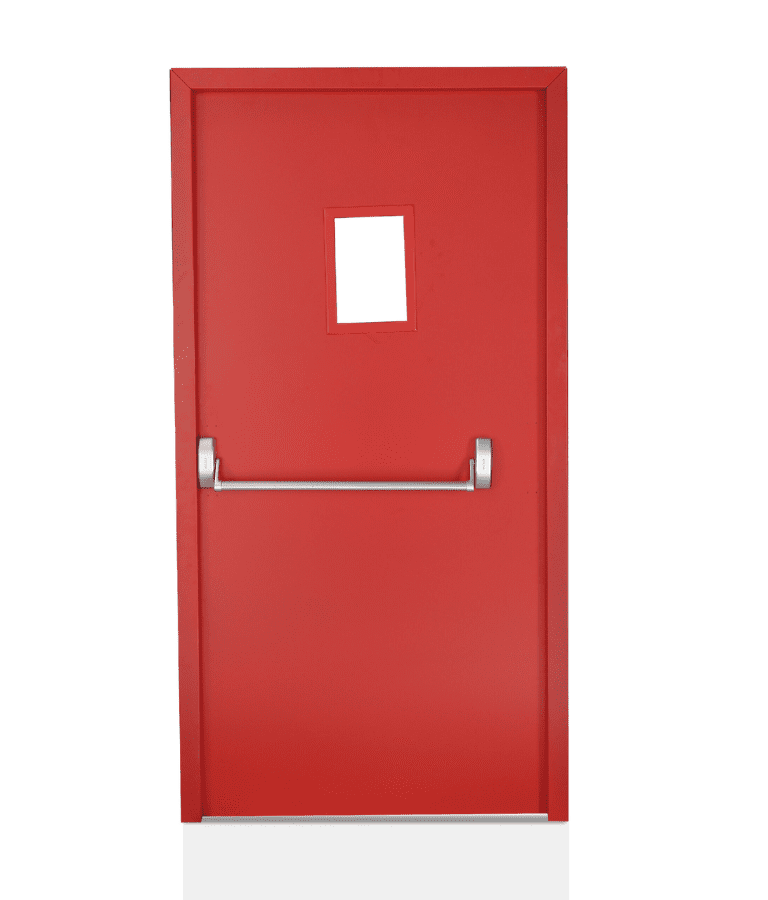 Single leaf fire rated metal door