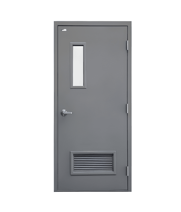 Door ( with louver ) single leaf fire rated metal door